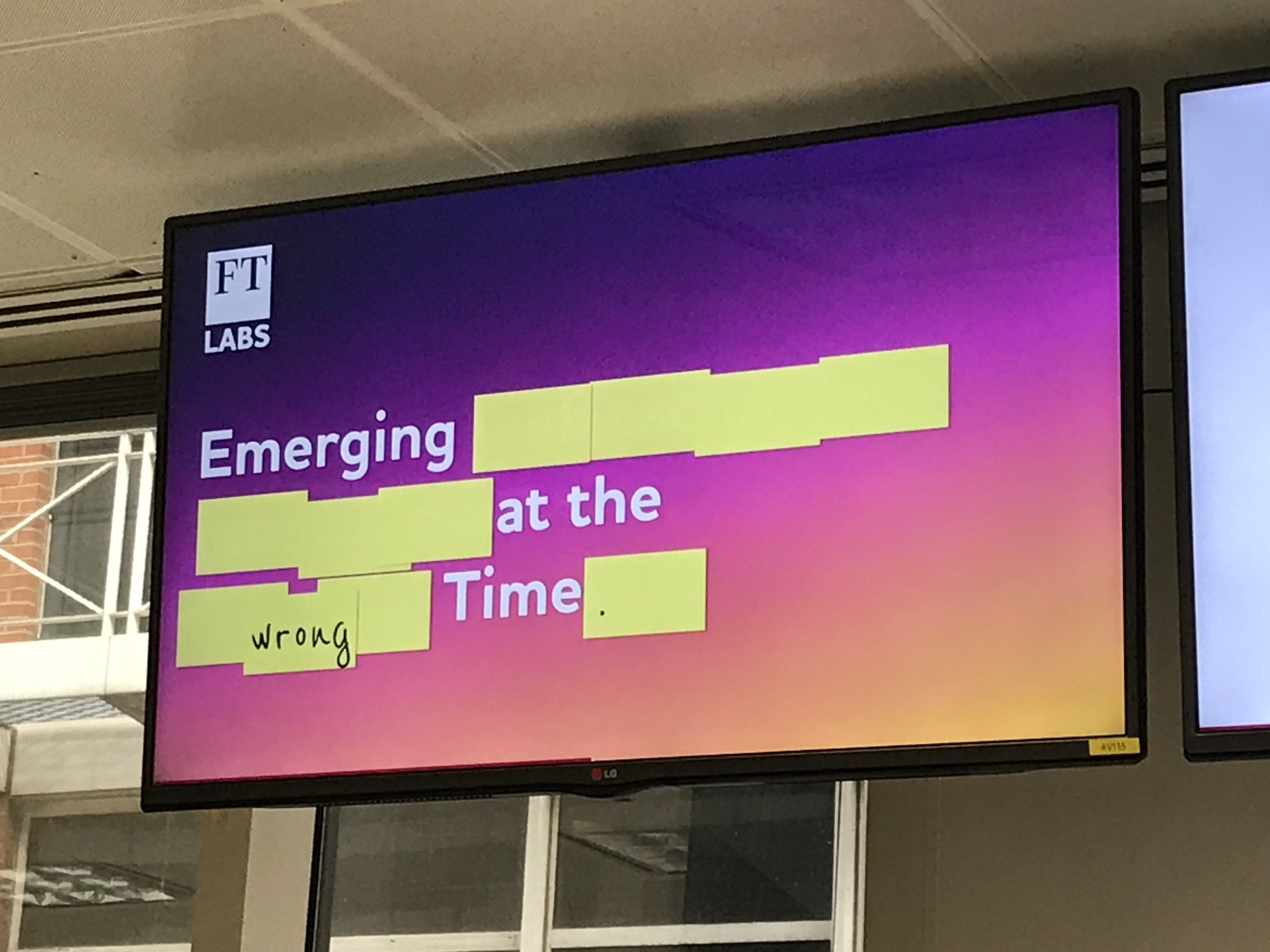 Digital poster: FT Labs, Emerging at the wrong Time.