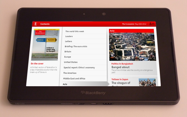 The Economist on BlackBerry Playbook